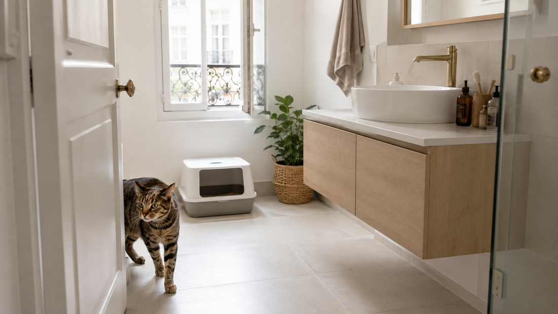 Où mettre la litière du chat dans un appartement (sans que ça sente)