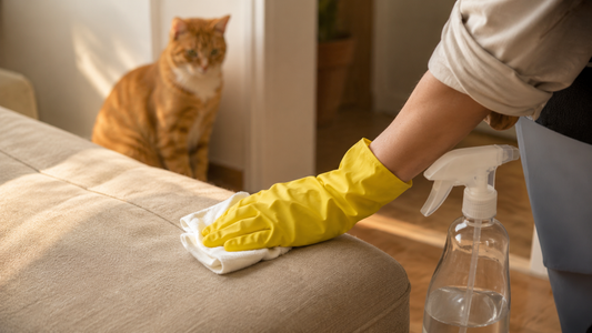 Enlever l'odeur d'urine de chat du canapé, tapis ou matelas : la méthode complète